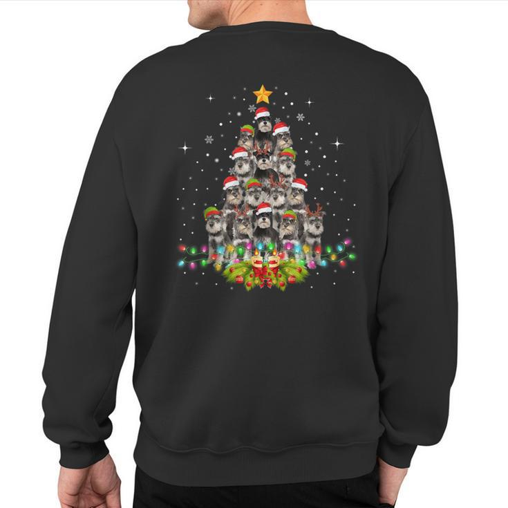 Schnauzer Dogs Tree Christmas Sweater Xmas Pet Animal Dog Sweatshirt Back Print