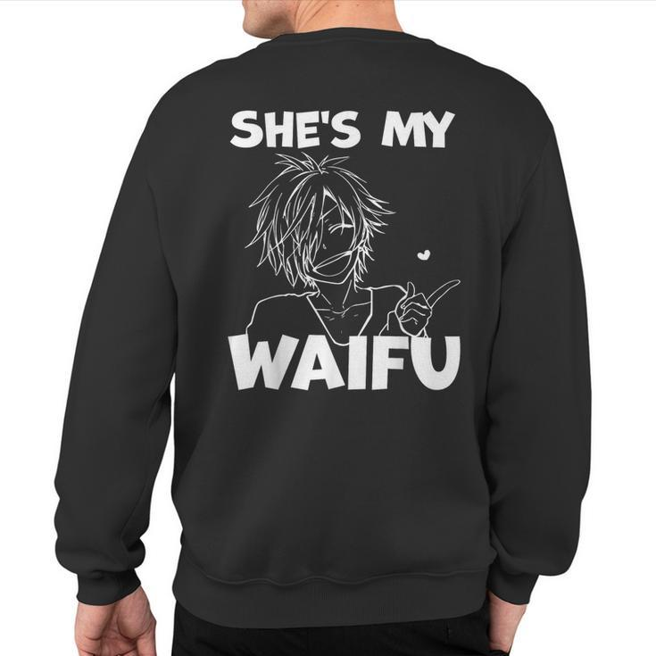 She's My Waifu Anime Matching Couple Boyfriend Sweatshirt Back Print