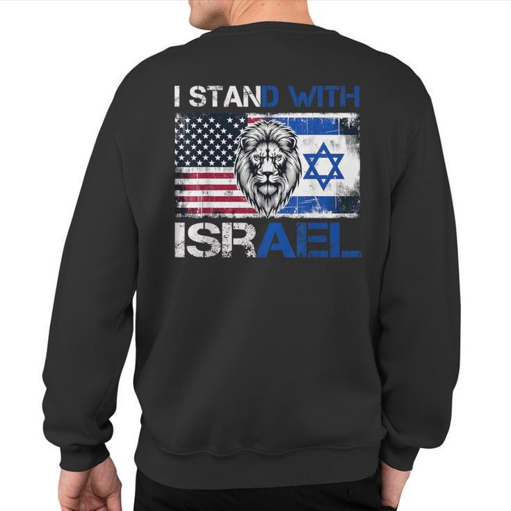 I Stand With Israel Us Support Lion Love Israeli Brotherhood Sweatshirt Back Print