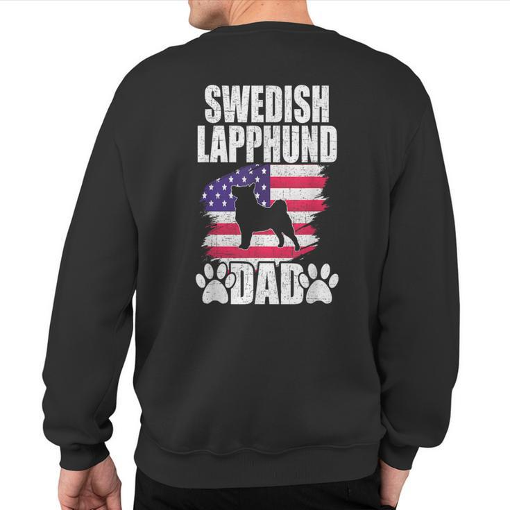 Swedish Lapphund Dad Dog Lover American Us Flag Sweatshirt Back Print