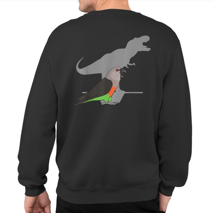 T-Rex Red-Bellied Parrot Male Dinosaur Parrot Attitude Sweatshirt Back Print