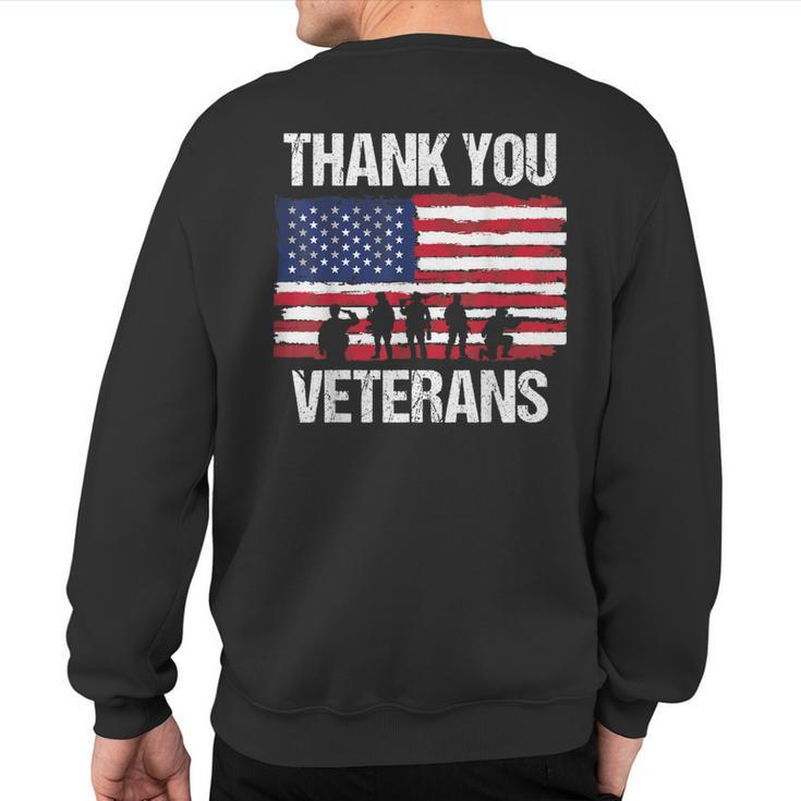 Thank You Veterans Day & Memorial Day Partiotic Military Sweatshirt Back Print