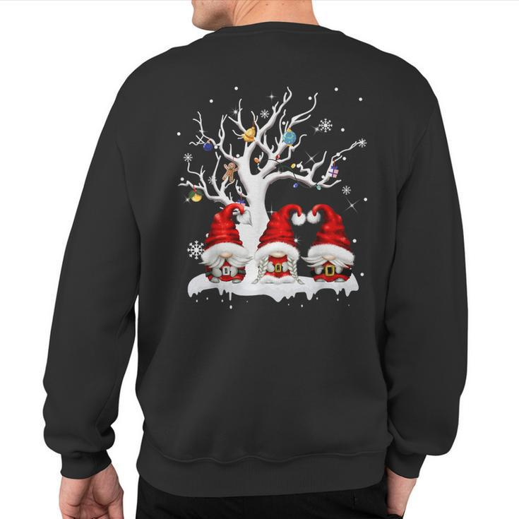 Three Nordic Gnomes Winter Christmas Swedish Elves Xmas 2023 Sweatshirt Back Print
