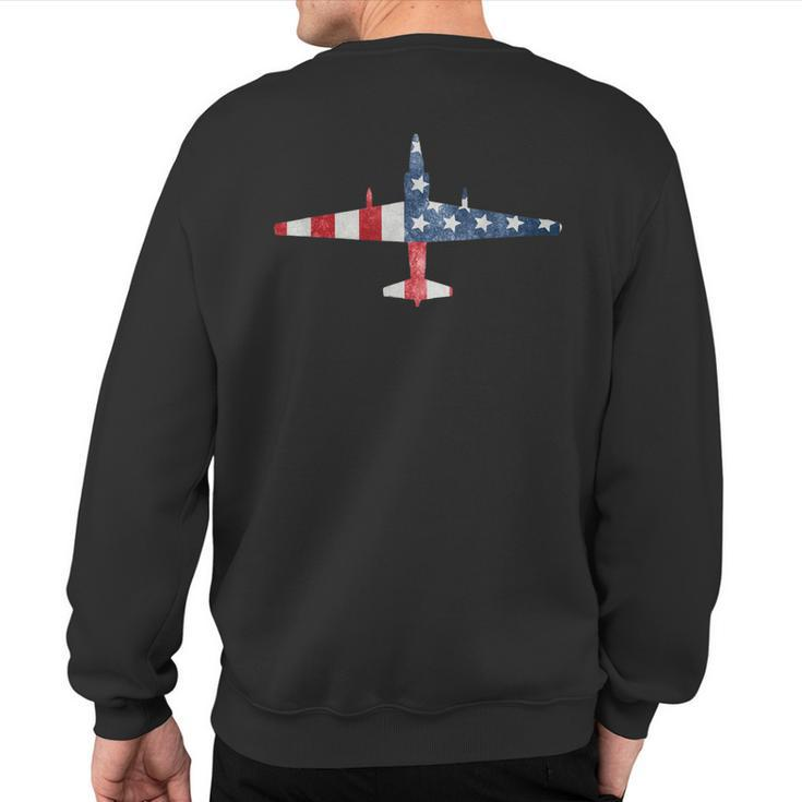 U-2 Dragon Lady Spy Plane American Flag Military Sweatshirt Back Print