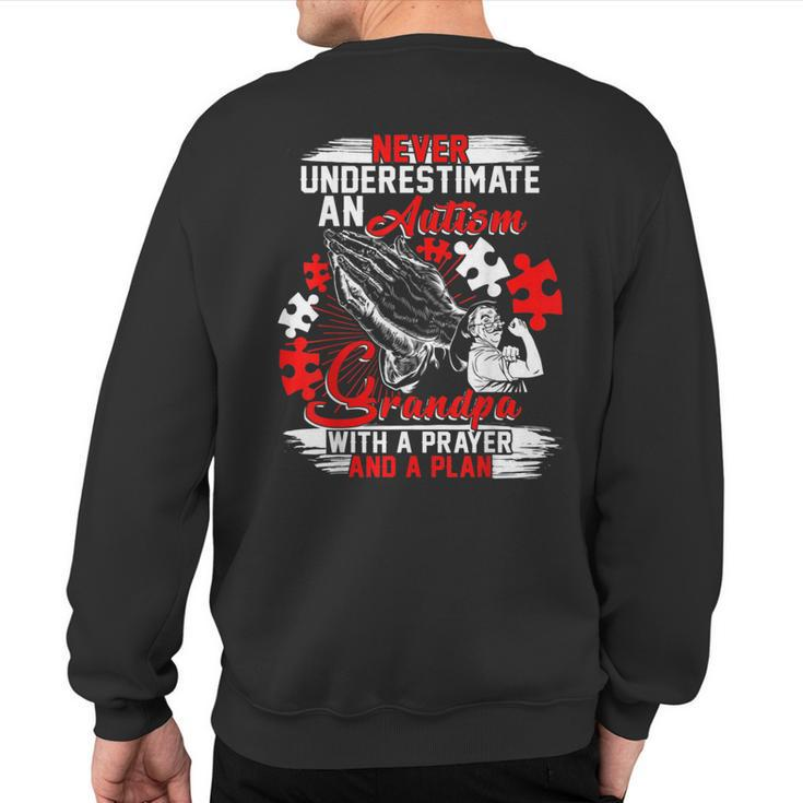 Never Underestimate An Autism Grandpa T Sweatshirt Back Print