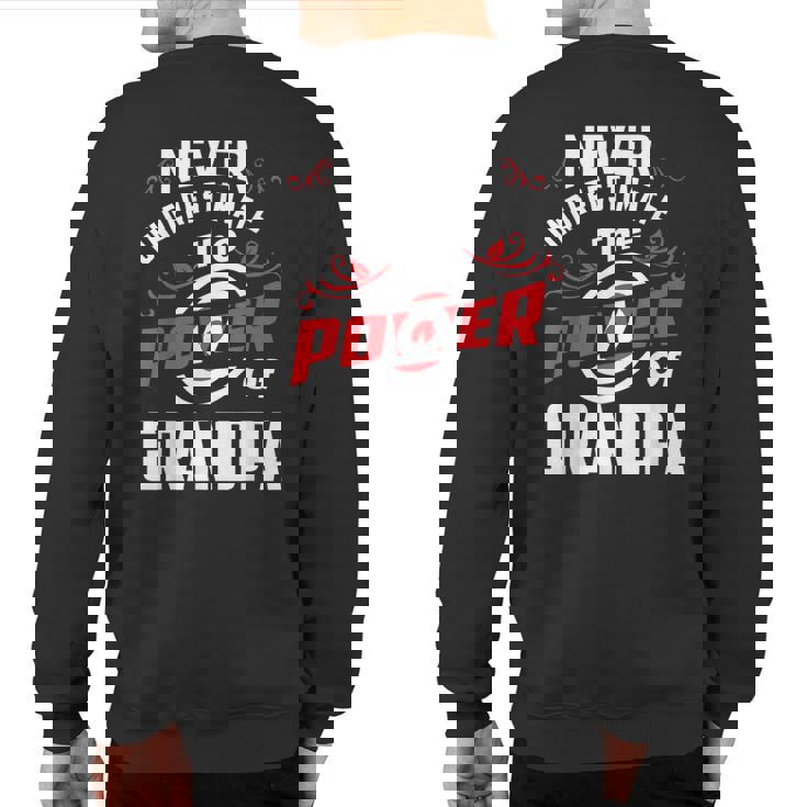Never Underestimate The Power Of GrandpaSweatshirt Back Print