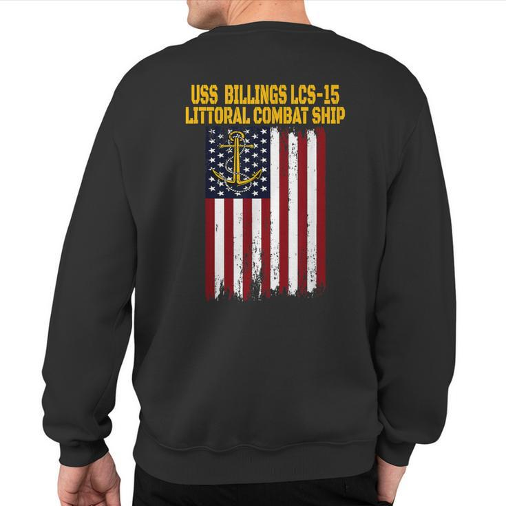 Uss Billings Lcs-15 Littoral Combat Ship Veterans Day Sweatshirt Back Print