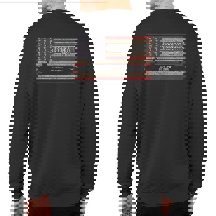 Uss Connecticut Ssn-22 Submarine Usa American Flag Sweatshirt Back Print