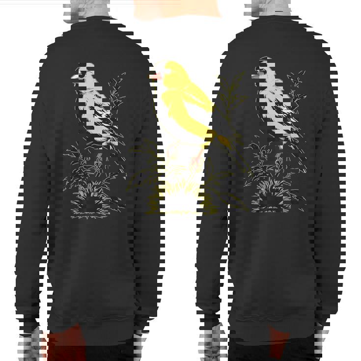 Ventage American Goldfinch Graphic Cute American Goldfinch Sweatshirt Back Print