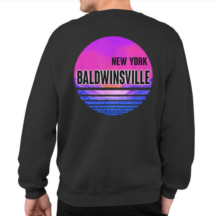 Vintage Baldwinsville Vaporwave New York Sweatshirt Back Print