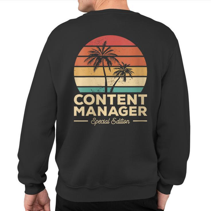 Vintage Content Manager Special Edition Sweatshirt Back Print