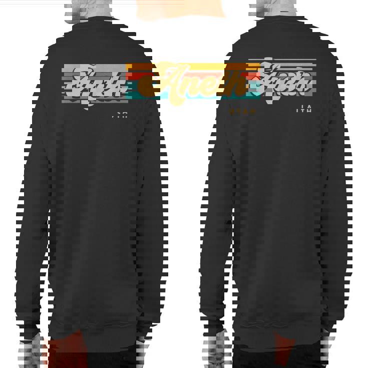 Vintage Sunset Stripes Aneth Utah Sweatshirt Back Print