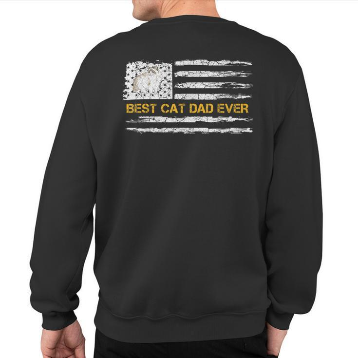 Vintage Usa American Flag Best Ragdoll Dad Ever Kitty Lover Sweatshirt Back Print