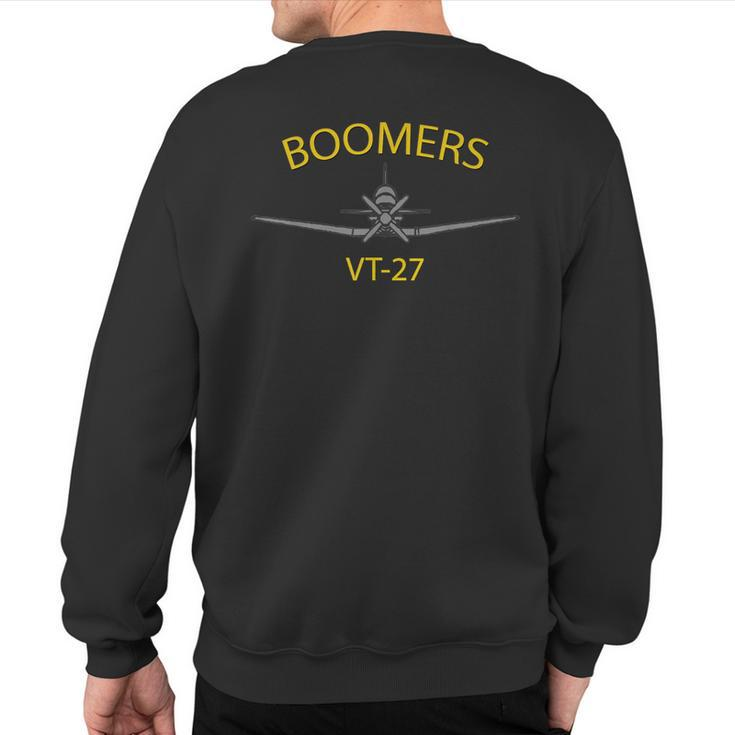 Vt-27 Boomers Training Squadron 27 T-6 Texan Ii Sweatshirt Back Print