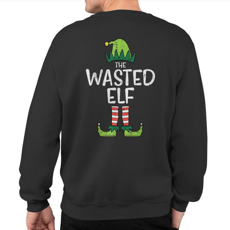 Wasted Elf Xmas Pjs Matching Christmas Pajamas For Family Sweatshirt Back Print