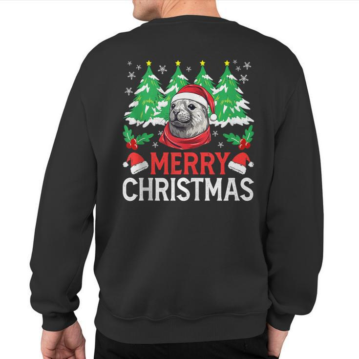 Weddell Seal Christmas Pajama Costume For Xmas Holiday Sweatshirt Back Print