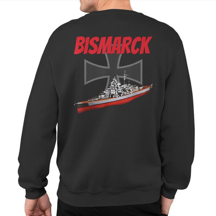 World War 2 German Bismarck Ship Model Ww2 Battleship Boys Sweatshirt Back Print