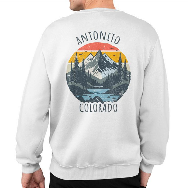 Antonito Colorado Usa Retro Mountain Vintage Style Sweatshirt Back Print
