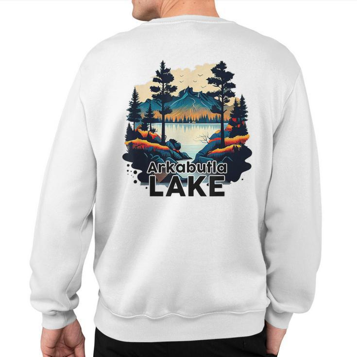 Arkabutla Lake Retro Minimalist Lake Arkabutla Sweatshirt Back Print