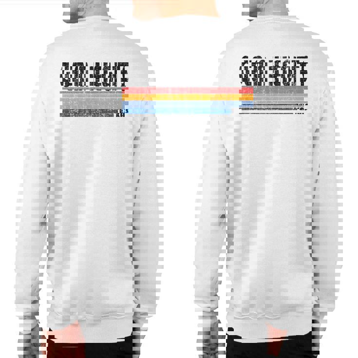 Glenn Heights Tx Hometown Pride Retro 70S 80S Style Sweatshirt Back Print