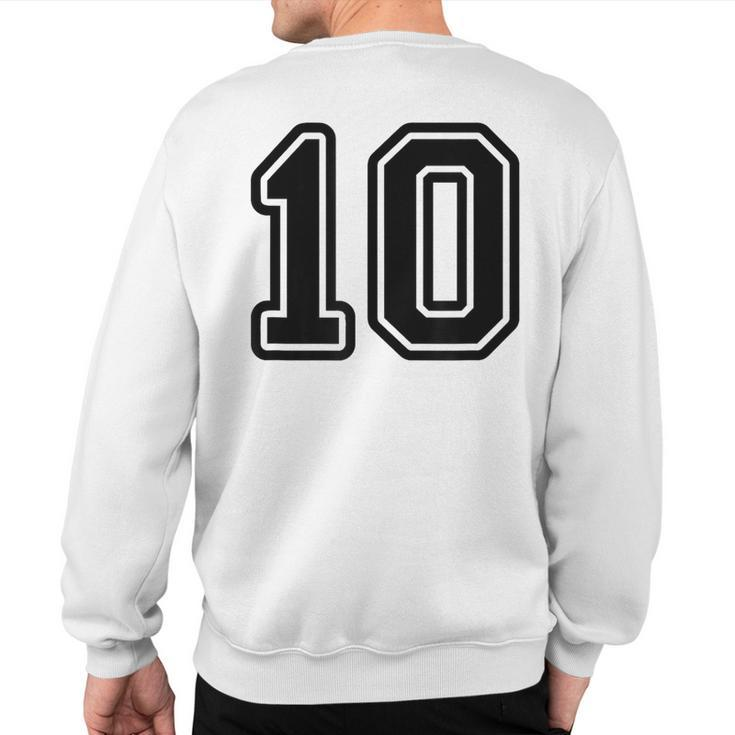 Jersey 10 Black Sports Team Jersey Number 10 Sweatshirt Back Print