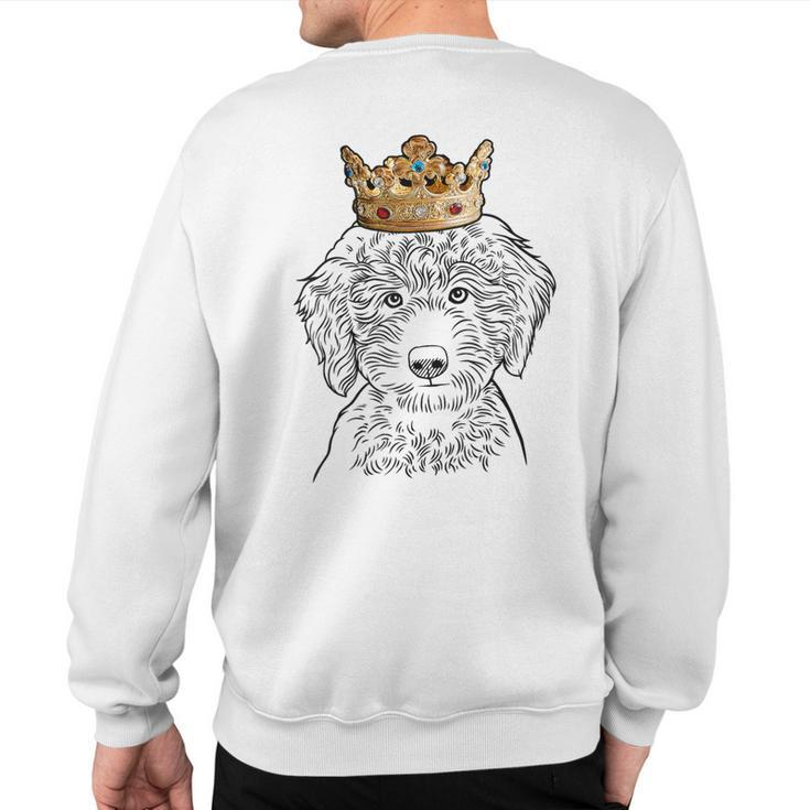 Labradoodle Dog Wearing Crown Sweatshirt Back Print