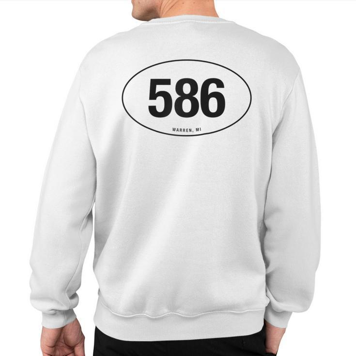Michigan Area Code 586 Oval State Pride Sweatshirt Back Print