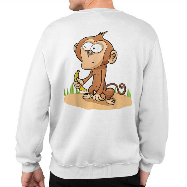 Monkey Grivet Rhesus Macaque Crab-Eating Macaque Sweatshirt Back Print