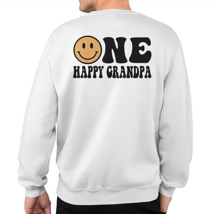 One Happy Dude 1St Birthday One Cool Grandpa Family Matching Sweatshirt Back Print