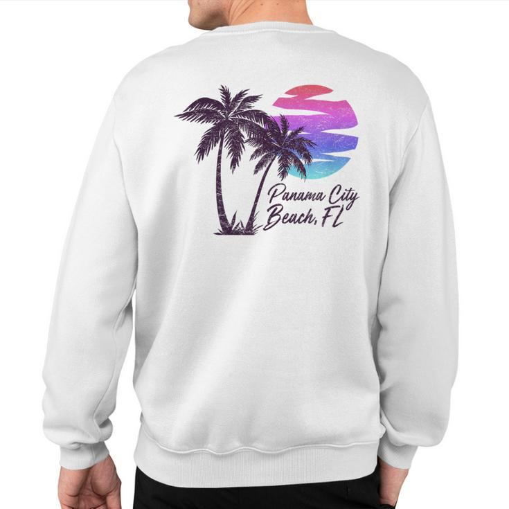 Panama City Beach Florida Vacation Souvenir Sunset Graphic Sweatshirt Back Print