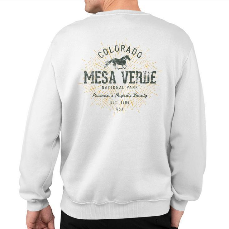 Retro Style Vintage Mesa Verde National Park Sweatshirt Back Print