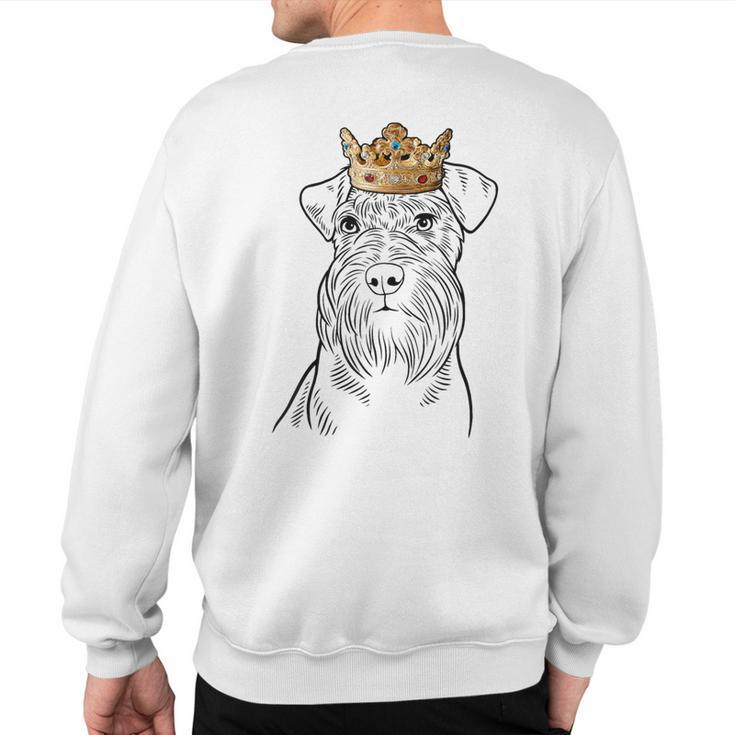 Schnauzer Dog Wearing Crown Sweatshirt Back Print