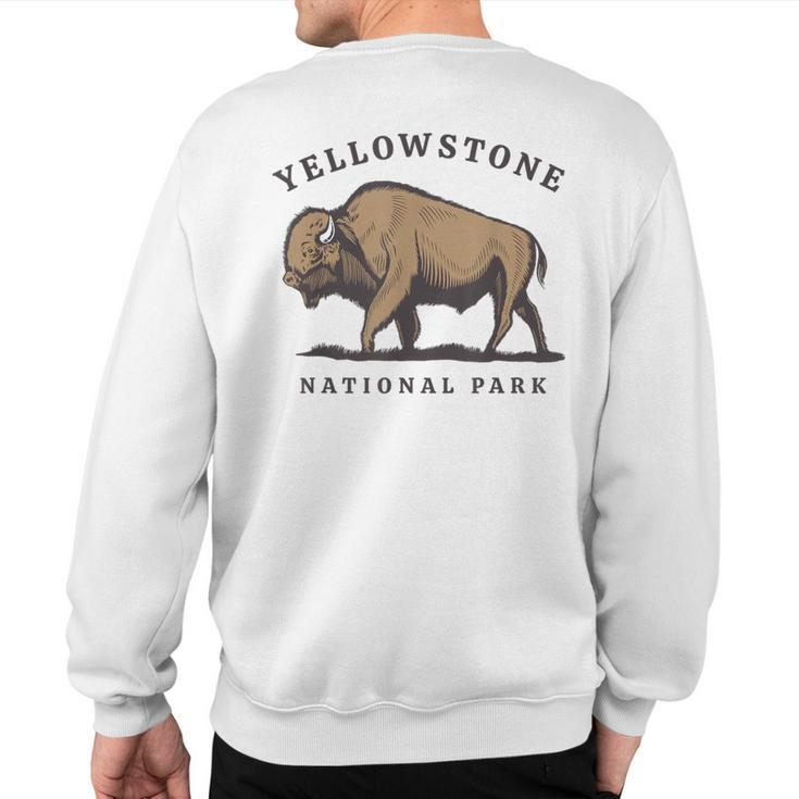 Yellowstone National Park Vintage Buffalo Bison Retro Sweatshirt Back Print
