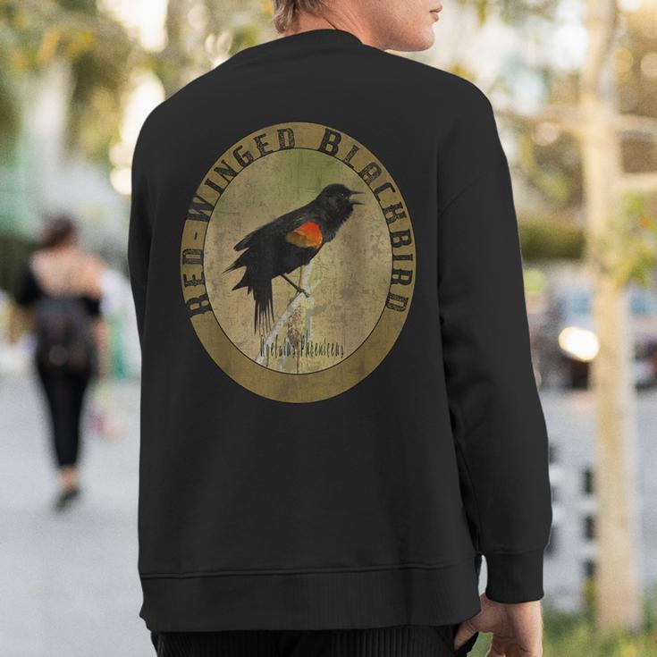 Birdwatcher Birder Nature Lover Red Winged Blackbird Sweatshirt Back Print