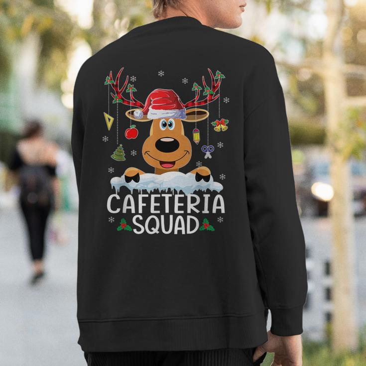 Cafeteria Squad Reindeer Santa Hat Christmas Family Sweatshirt Back Print