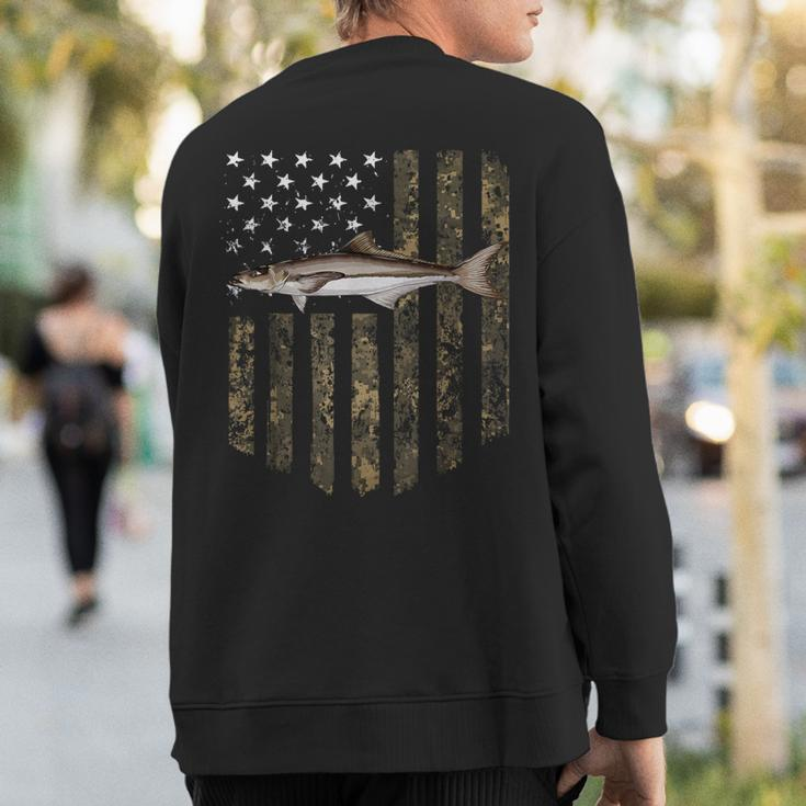 Camo American Flag Cobia Fishing 4Th Of July Sweatshirt Back Print