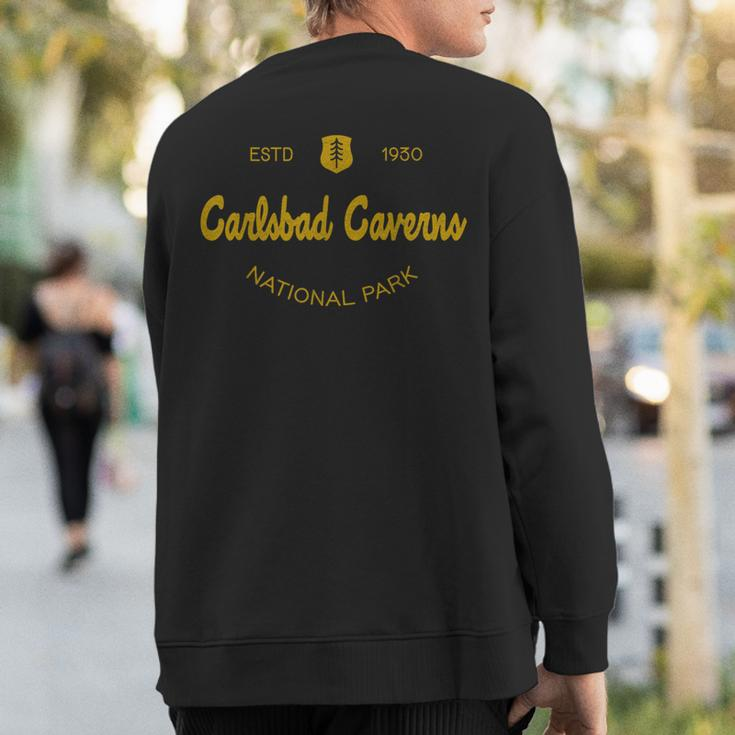 Carlsbad Caverns National Park Classic Script Style Text Sweatshirt Back Print