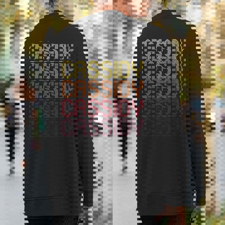 Cassidy Retro Wordmark Pattern Vintage Style Sweatshirt Back Print