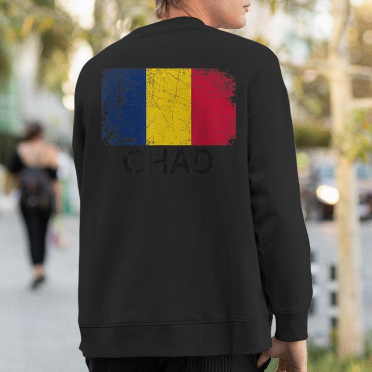 Chadian Flag Vintage Made In Chad Sweatshirt Back Print