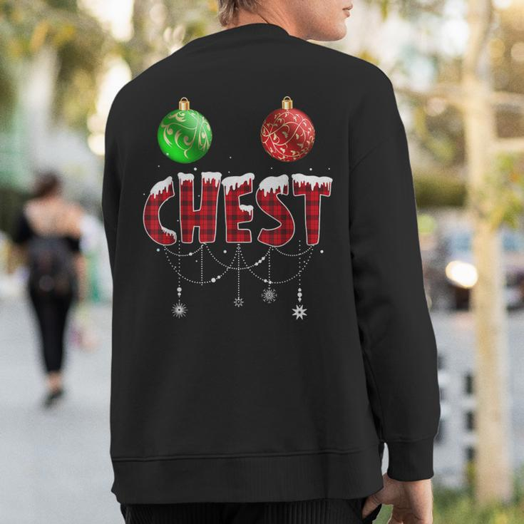 Chest Nuts Christmas Red Plaid Matching Couple Chestnuts Sweatshirt Back Print