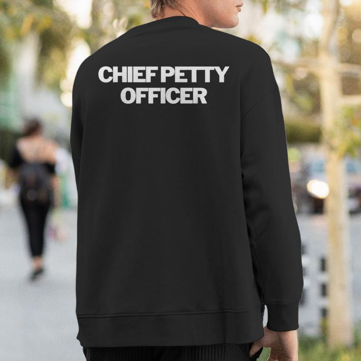 Chief Petty Officer Insignia Text Apparel US Military Sweatshirt Back Print