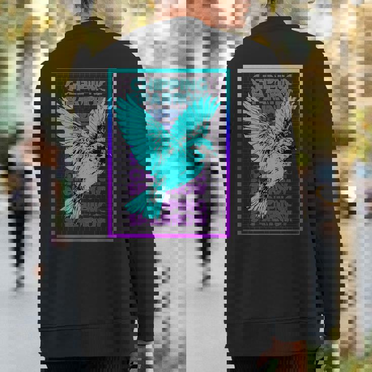 Chipping Sparrow Bird Vintage Retro Chipping Sparrow Sweatshirt Back Print