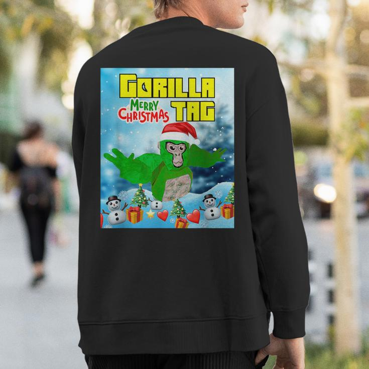 Cute Gorilla Tag Monke Vr Gamer Holidays Christmas Day Sweatshirt Back Print