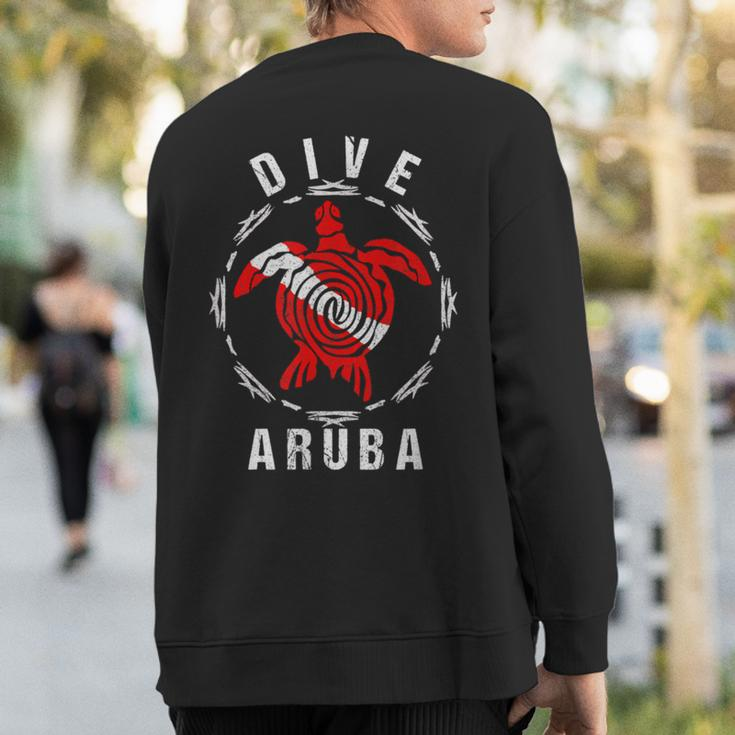 Dive Aruba Vintage Tribal Turtle Sweatshirt Back Print