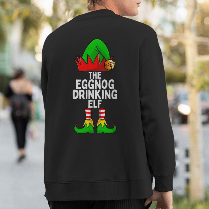 Eggnog Drinking Elf Matching Family Christmas Sweatshirt Back Print