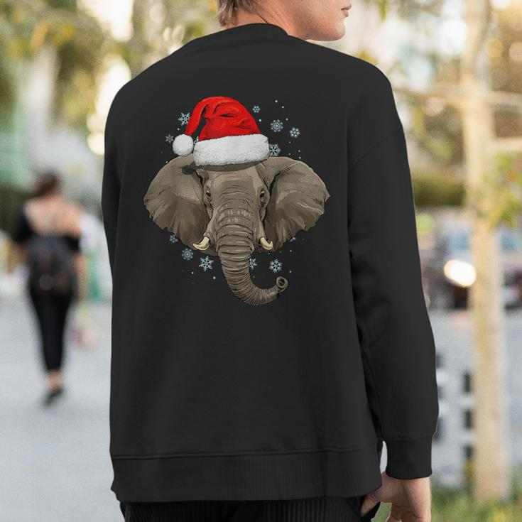 Elephant Christmas Zoo Safari Keeper Animal Lover Wildlife Sweatshirt Back Print