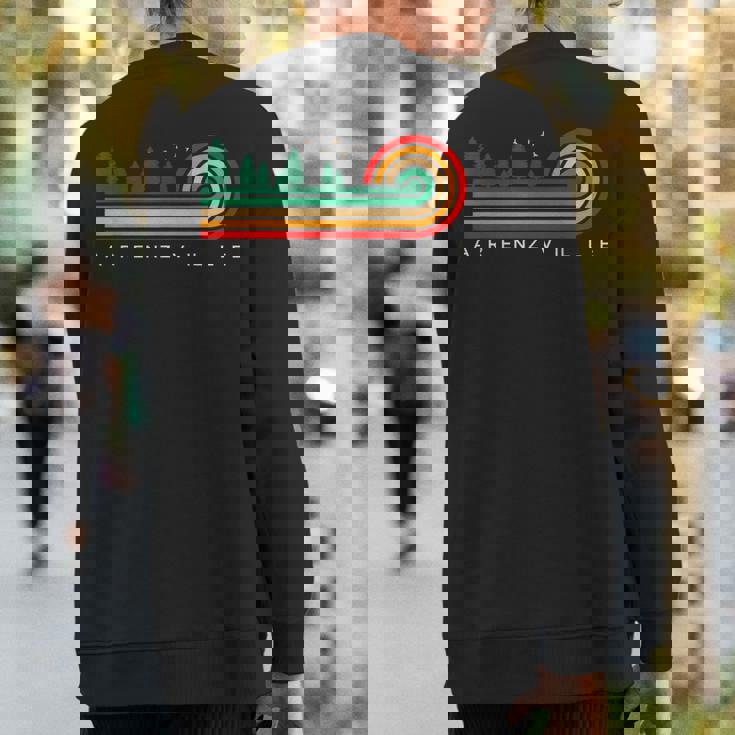 Evergreen Vintage Stripes Arenzville Illinois Sweatshirt Back Print Evergreen Vintage Stripes Arenzville Illinois Sweatshirt Back Print