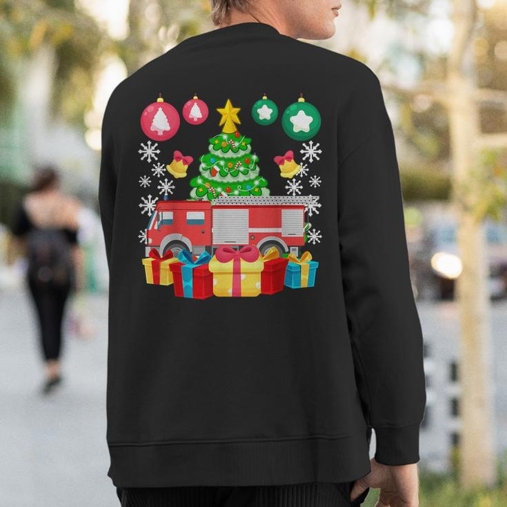 Fire Truck Christmas Ornaments Xmas Cute Firefighter Sweatshirt Back Print