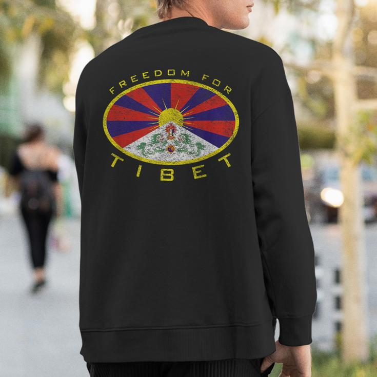 Freedom For Tibet Flag Oval Sweatshirt Back Print