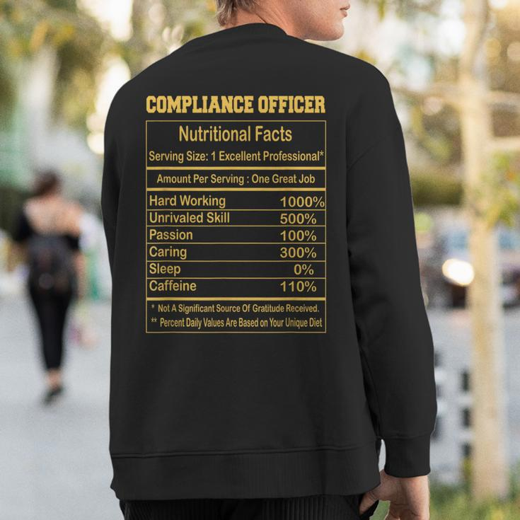 Compliance Officer Nutritional Facts Motivational Quot Sweatshirt Back Print